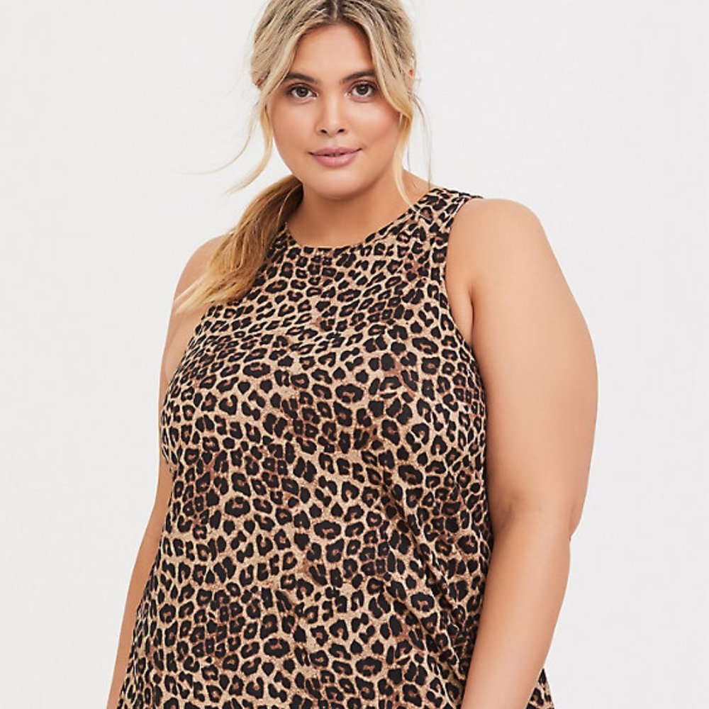 TORRID | Leopard Mesh Insert Active Tank